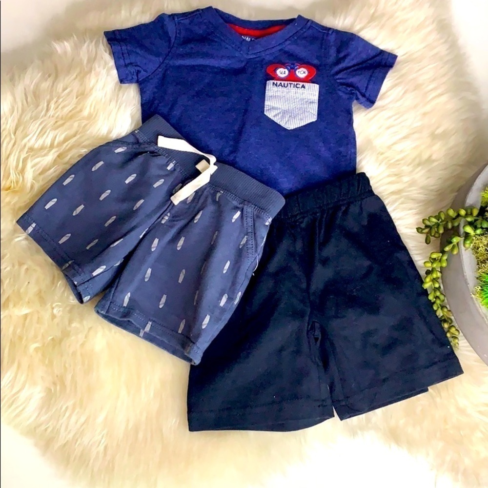 Baby Boy Bundle 2 Shorts & Nautica T-shirt 12 month casual kids clothes